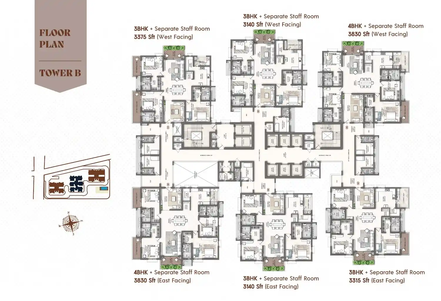Horizon Floors 3 BHK floor plan