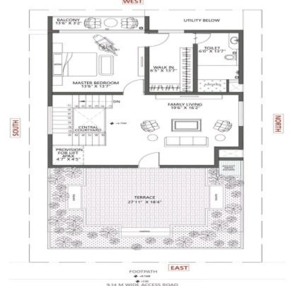 Kreeva Southern Peripheral Road 3 BHK floor plan