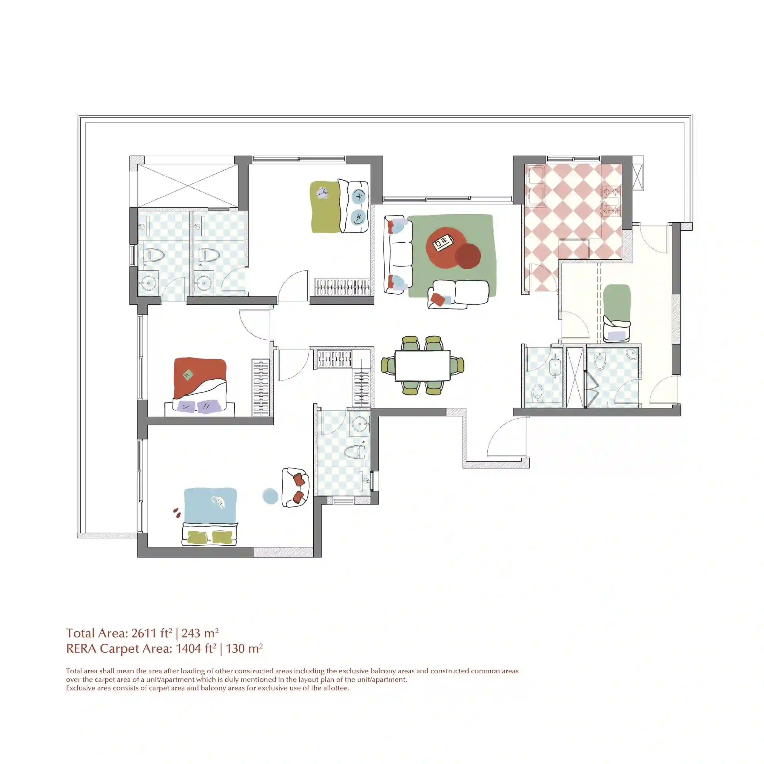 4 BHK Floor Plan - Max Estate 360